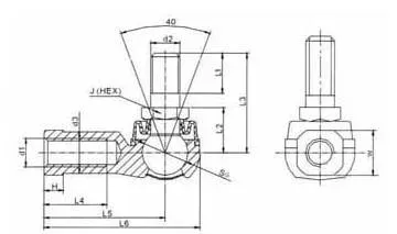 BL Series Ball Joint Rod Ends Bearings(M6*1 M8*1.25 M10*1.25 M10*1.5 M12*1.25 M12*1.75 M16*1.5 M16*2)