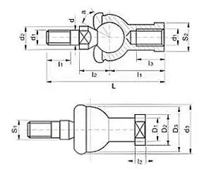 SQZ Series Zinc Alloy Ball Joint Rod Ends Bearings(SQZ5RS SQZ6RS SQZ8RS SQZ10RS SQZ10RS-1 SQZ12RS SQZ12RS-1)