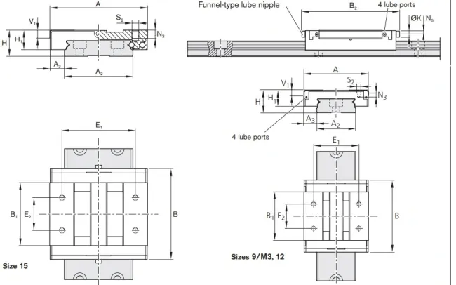 BNS Ball Runner Block / Guide Block(R044329301, R044329401,R044351201,R044351301,R044359301,R044359401)