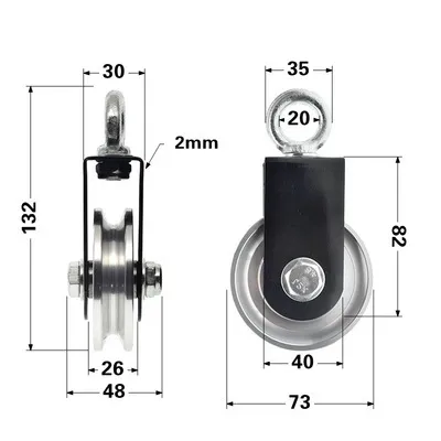 Aluminum Alloy Bearing Pulley Wheels For Gym Fitness Equipment / Aluminium Sliding Window Wheels