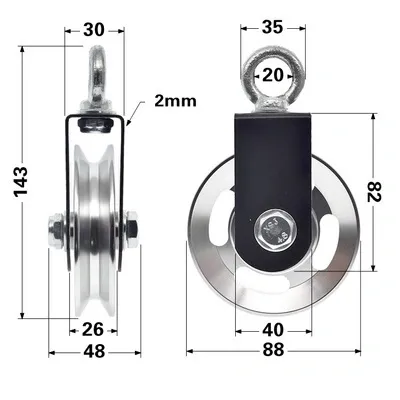 Aluminum Alloy Bearing Pulley Wheels For Gym Fitness Equipment / Aluminium Sliding Window Wheels