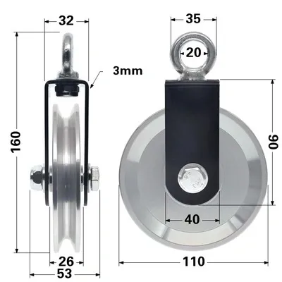 Aluminum Alloy Bearing Pulley Wheels For Gym Fitness Equipment / Aluminium Sliding Window Wheels
