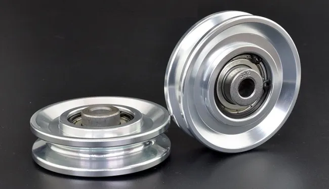 Aluminum Alloy Bearing Pulley Wheels For Gym Fitness Equipment / Aluminium Sliding Window Wheels
