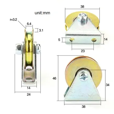 Sliding Gate Wheel Roller with Internal Support /Caster Wheel/ Single Bearing Door Pulley Y/U/V Groove Full Support Door Track Roller