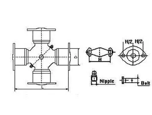 Universal Joint With 4 Welded Plate Bearings(5-115X 5-279X 5-279X-1 5-280X 5-280X-1 5-407X 5-407X-1 5-281X 5-281X-1 5-124X 5-308X)