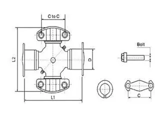 Universal Joints With 2 Welded Plate And 2 Wing Bearings(5-324X 5-326X 5-353X)