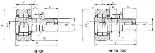 Track Rollers, Stud Type Cam Follower Bearings (NUKR35 NUKR40 NUKR47 NUKR52 NUKR62 NUKR 72 NUKR80 NUKR90)