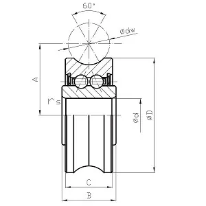 U Groove Track Roller Bearing /Track Roller With Profiled Outer Ring(LFR50/4-4 LFR50/5-4 LFR50/5-6 LFR50/6-6 LFR50/8-6 LFR50/8-8 LFR5201-10 LFR5201-12)