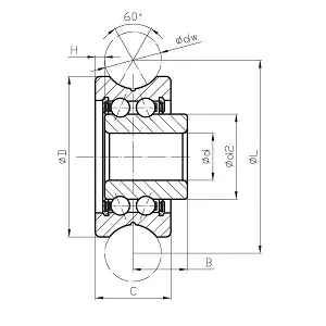 SG Series Gothic Groove Guide Pulley Embroidery Machine Bearing/ Track Roller Bearings (SG10 SG15 SG15-10 SG20 SG25 SG35 SG15N SG20N SG25N SG35N)