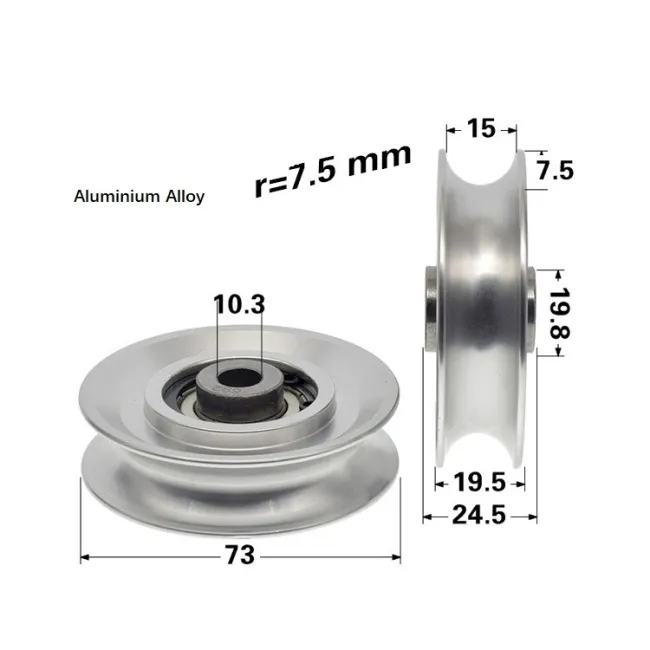 10.3x73x19.5mm Aluminium Alloy Nonstandard 6202 Track Roller Bearings