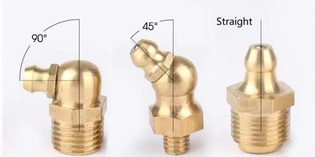 M12x1 Zinc-plated Steel/ Brass / Stainless Steel Straight/ 45 Elbow/90 Elbow Hydraulic Grease Fittings/Nipple