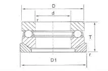 Single Direction 53 Series Thrust Ball Bearings With Spherical Seat( 53204U 53205U 53206U 53207U 53208U 53209U)