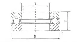 Single Direction 51 Series Thrust Ball Bearings(51111 51112 51113 51114 51115 51116 51117 51118 51120 51122 51200)