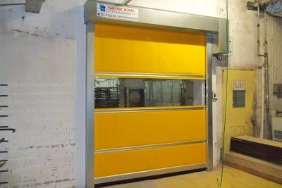 China Industrial PVC High Speed Shutter Door Interior 304 Stainless Steel Frame for sale
