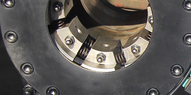 Hydraulic hose crimping machine close-up view