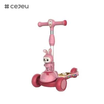 중국 CJ-HLW-209,라부부 접이식 어린이 스쿠터 3-12년생 확장형 유아 플래시 휠 스쿠터 제조업체의 새로운 만화 스타일 라부부 어린이 스쿠터 램프 확장 및 접이식 플라스틱 판매용