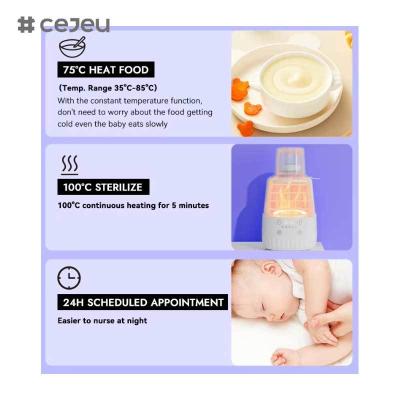 China CJ-FHC-BN- 231002 8-Function Smart Electric Digital Portable Breast Milk Warmer Baby Formula Powder Dispenser Bottle Sterilizer for Newborn Care for sale