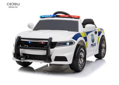 China White Plastic Police Ride On 12v With Speaker 3 Speed Adjustable for sale