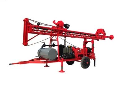 China 200m Portable Borehole Drilling Machine , Water Well Drilling Trailer With 2 Wheels for sale