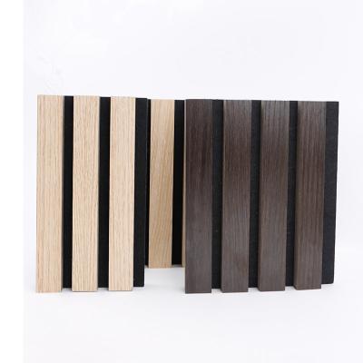 China Slats Laminated Pet Veneer Wood Acoustic Panels Wall Ceiling Soundproof for sale