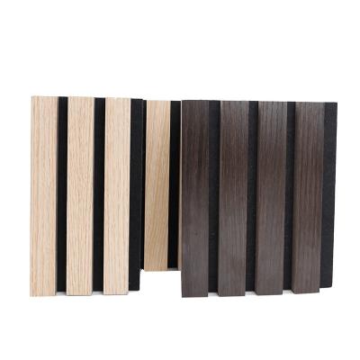China Sound Proof Acoustic Slat Wood Wall Panel Polyester Wooden Acoustic Panels for sale