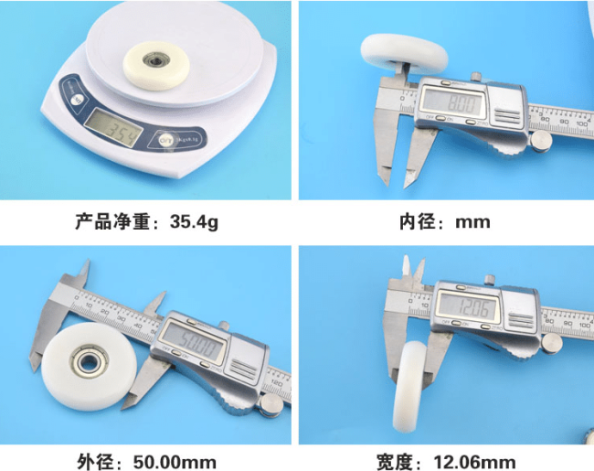 8*50*12mm POM Plastic Coated Ball Bearing 608zz for Sliding Door and Windows Roller Pulley