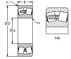 22324MB spherical roller bearing drawings