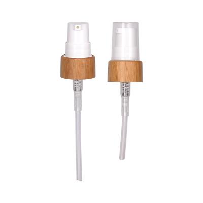 Chine 24mm 24/400 traitement en bambou de pompe de bouteille du cou 500ml de tête cosmétique de pompe à vendre