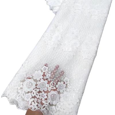China Wholesale fashion tulle lace net french lace mesh women clothing wedding dress Senegal bridal dress for party for sale