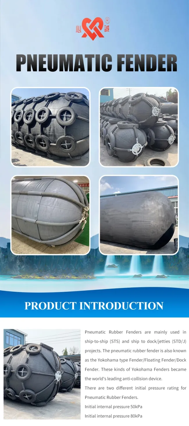 Marine Parts Ship to Ship 50kpa Pneumatic Yokohama Fender 2.5 X 5.5