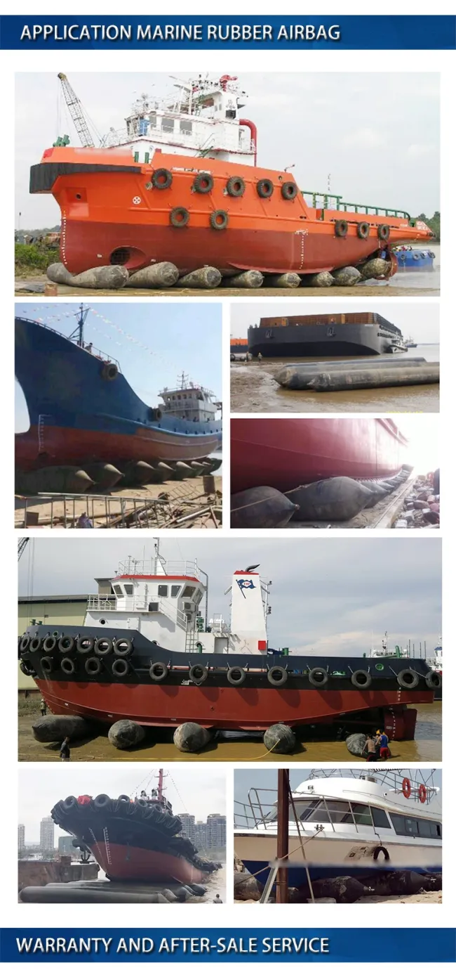 Hot Sale 0.15MPa 8 Layers 1.5X12m Marine Ship Launching Rubber Airbag