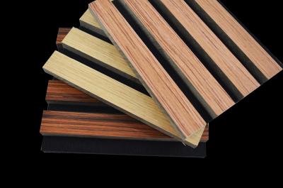 China Fire Proof 21Mm Acoustic Wooden Slat Wall Panels For Hotel Room for sale