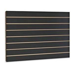 China Recycled Odorless Black Melamine Slatwall , Practical Wooden Grooved Acoustic Panel for sale
