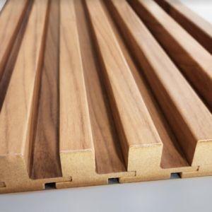 China Durable Odorless Wood Slats Interior Walls , Multipurpose Timber Look Slat Wall for sale