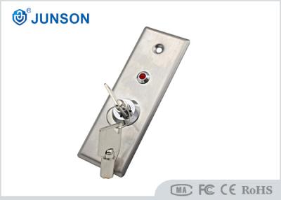 China Stainless Steel Slim Exit Push Button Door Release 115*40mm With Key LED for sale