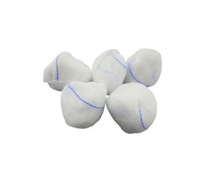China Sterile Medical Cotton Gauze Ball with X-Ray Thread Disposable Peanut ball 100% cotton multiple size blue thread surgery for sale