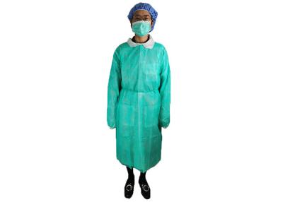 China Vestido não tecido cirúrgico descartável verde do isolamento de 16g 25g à venda