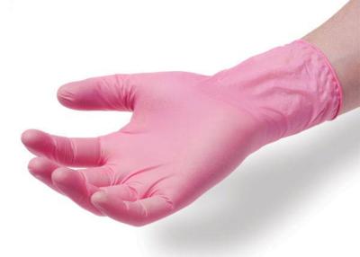 中国 ピンクの透明なポリ塩化ビニール使い捨て可能な手の手袋の乳液の自由で使い捨て可能なビニールの手袋 販売のため