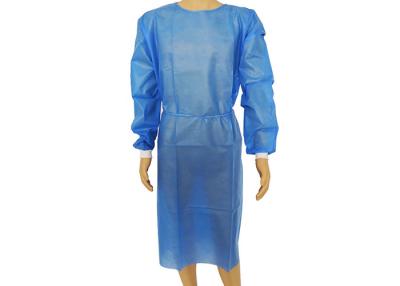 China Vestido no tejido quirúrgico disponible azul del aislamiento de SMS del vestido estéril con 20 - 45g en venta