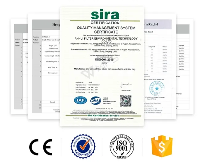 High Temperature 750GSM Fiberglass with PTFE Membrane Filter Cloth