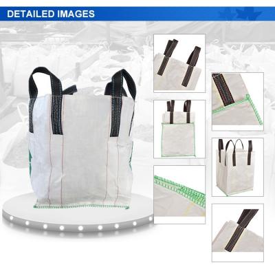China Pp.-Zement-Brennholz-riesige Tasche 1 Ton Fibc Bulk Bags 120g/m2 - 220g/m2 zu verkaufen