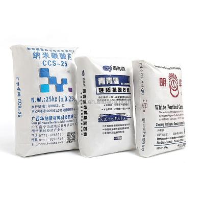 China Bolsa de cemento de extrusión de cinta de plástico de PP con fondo cuadrado y saco vacío de 25 kg en venta