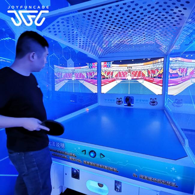 Close-up of Arcade Table Tennis Game controls