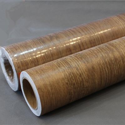 China 122cm*50m Wood Grain PVC Film With Acrylic Pressure Sensitive Adhesive for sale
