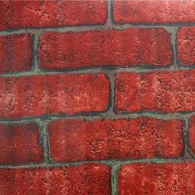 China Home Dekoration Rotziegel selbstklebende Tapete Ziegel PVC Tapete OEM/ODM zu verkaufen