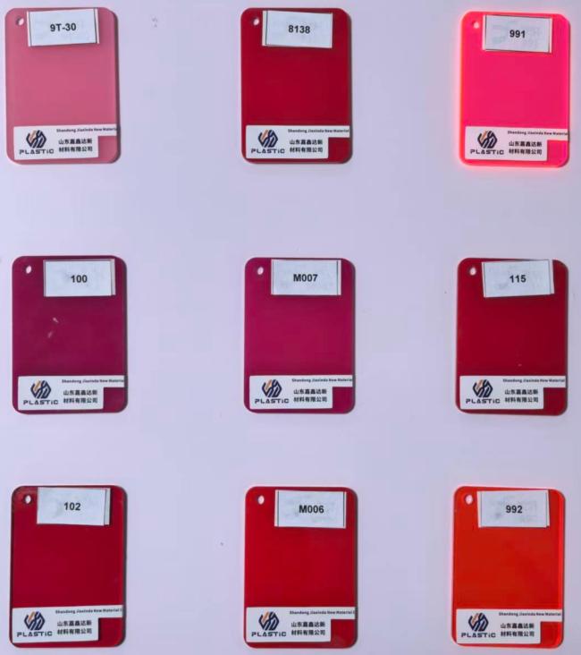 Custom acrylic sheet colors and finishes