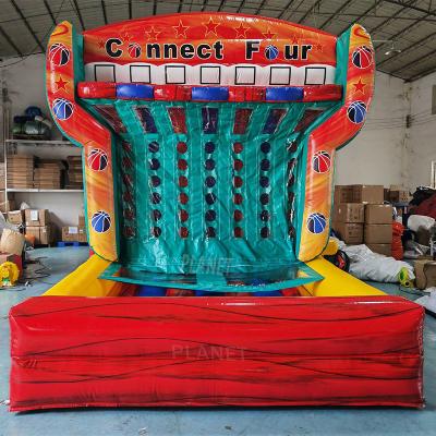 China Commercial Outdoor Sports Inflatable Connect 4 Basketball Shooting Machine Inflatable Interactive Game en venta