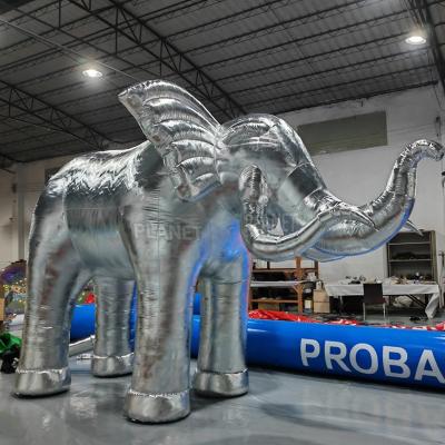 China Custom Stage Event Silver Gold Inflatable Elephant Giant Elephant Inflatable Animal For Decoration for sale