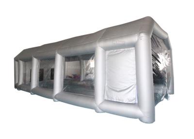China 6x4x3m UV Resistant Silver Inflatable Car Spray Booth Painting Station For Car Painting for sale