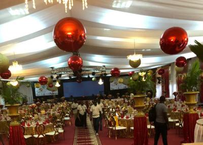 China Christmas Decorative Ball 60cm Red PVC Inflatable Mirror Ball for sale